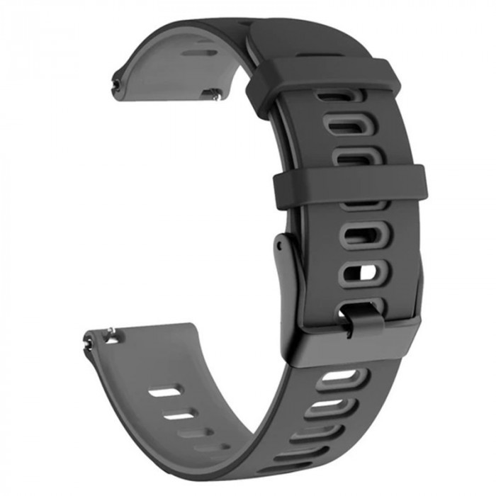 Curea din silicon compatibila cu Samsung Galaxy Watch3 45mm, Telescoape QR, 22mm, Sable Black