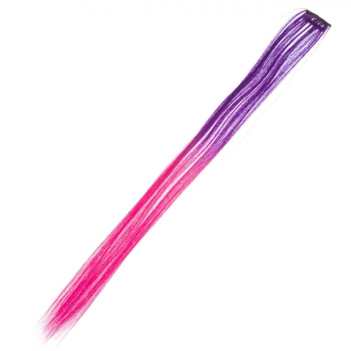 Extensie Păr Dreaptă, Model Ombre, Culori Mov și Roz, Lungime 51cm, Cu Clips