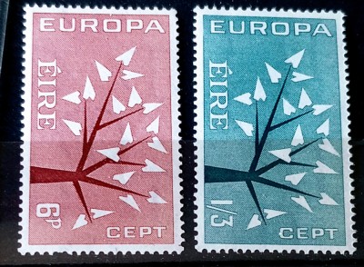 Irlanda 1962 Europa Cept arbori copaci serie 2v neștampilata foto