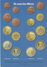 Germania, carte postala de popularizare a monedelor de eurocenti, necirculata foto