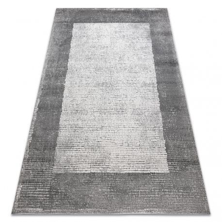 Covor NOBLE modern 9730 65 Cadru vintage - structural două niveluri cremă / gri, 80x150 cm