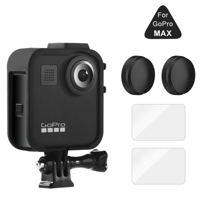 Cadru frame protectie + folie sticla display + protectie obiectiv GoPro MAX 360