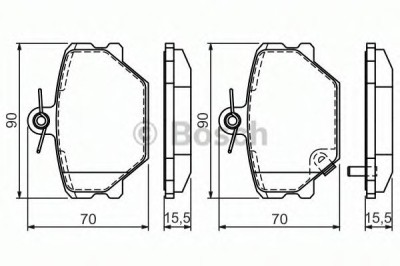 Set placute frana,frana disc SMART FORTWO Cupe (450) (2004 - 2007) BOSCH 0 986 424 471 foto
