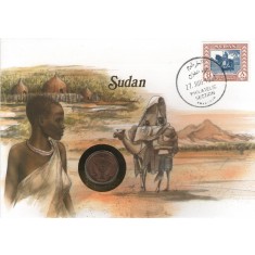 Sudan 1972 - FDC cu moneda 5 millimes, necirculata