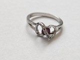 Inel argint cu rubin si zirconii #3040
