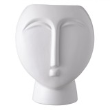 Vază Decorativă, Model Față Statuie, Culoare Alb, Material Ceramică, Dimensiuni 17x13.7x21.6cm, Oem