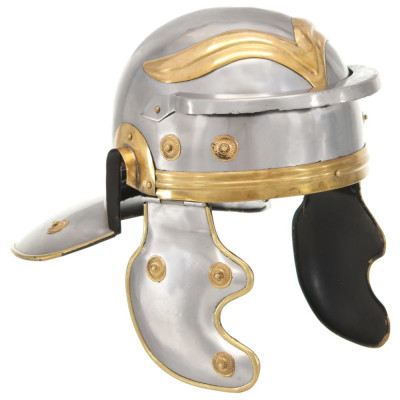 Coif soldat roman aspect antic, jocuri roluri, argintiu, oțel foto