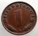 2.520 GERMANIA WWII 1 REICHSPFENNIG 1939 G, Europa, Bronz