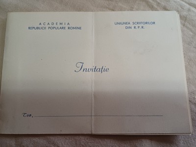 INVITAȚIE SĂRBĂTORIREA ACADEMICIANULUI MIHAIL SADOVEANU 80 ANI * R.P.R * 28 foto