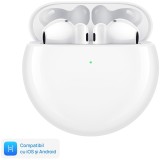 Căsti In-Ear Huawei FreeBuds 4E, True Wireless, Hybrid ANC, Bluetooth, Alb Ceramic, Long Life Edition, Blister 55037488