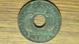 R10 Africa de Est - moneda istorica - 5 cents bronz 1941 - George VI - varianta grea, foarte frumoasa !