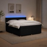 Cumpara ieftin Pat boxspring cu saltea Negru 160 x 200 cm Tesatura