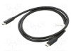 Cablu USB-C 3.1 Lanberg, Mufă Aurită, 1m, Negru