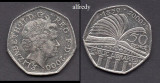 Anglia, Marea Britanie, 2000 50 Pence, Comemorativa, 150 de ani - Biblioteca
