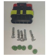 Set conector cablu Superseal 1.5 mama mufa 5 pin 5 pini inclusi + 5 garnituri incluse IP67 TE Connectivity 282089-1-SET-F