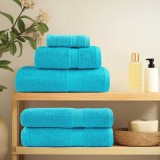 vidaXL Prosoape de baie 4 pcs Turcoaz 15 x 21 cm Bumbac