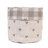 Cumpara ieftin Cos bumbac bej gri Inimioare &Oslash; 15x16 cm