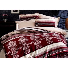 Lenjerie de pat pentru o persoana cu husa elastic pat si fata perna dreptunghiulara, Sinatra, bumbac ranforce, gramaj tesatura 120 g/mp, multicolor