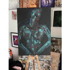 Meditație - pictură figurativă contemporană &icirc;n acrilic