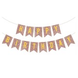 Banner Happy Birthday, Ghirlanda, 2.5m x 17cm, Auriu Rose Chrome, Ropet