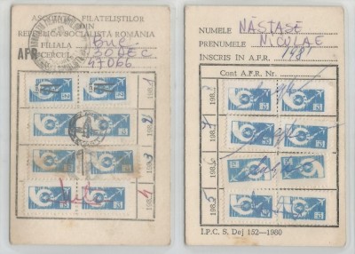 Romania, Carton cotizatie A.F.R.(I), Bucuresti, 1981 foto