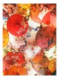 Tablou Canvas, "Umbrele colorate sub soarele primăverii", Multicolor, Umbrele, Flori, Artă, Tradiție, Motive, Lumină, Design, Cultură, Vivid, 26 x 39