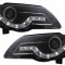Faruri Angel Eyes LED DRL compatibil cu VW Passat B6 3C (03.2005-2010) Negru HLVWPA3CLEDAB