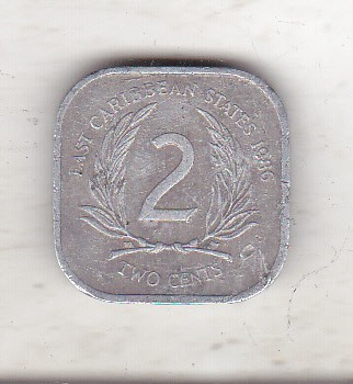 bnk mnd East Caribbean States 2 centi 1986 foto