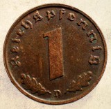 2.508 GERMANIA WWII 1 REICHSPFENNIG 1939 D, Europa, Bronz