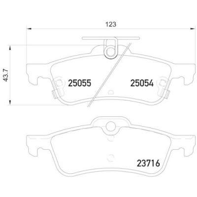 Placute frana Honda Civic Ix (Fk) 02.12-12.16, Civic Ix Tourer (Fk) 01.14-12.16, Spate, BREMBO foto