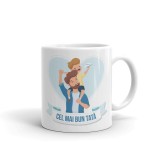 Cana alba personalizata &quot;Cel mai bun tata&quot;, INOVATIX&reg;. 330ml