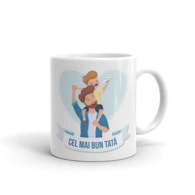 Cana alba personalizata &amp;quot;Cel mai bun tata&amp;quot;, INOVATIX&amp;reg;. 330ml foto