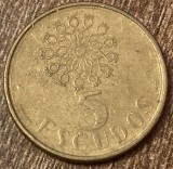 C50 - Moneda foarte veche - Portugalia - 5 escudos - 1991