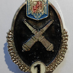 Insigna specialist de clasa artilerie, cl. 1, Romania - argintie