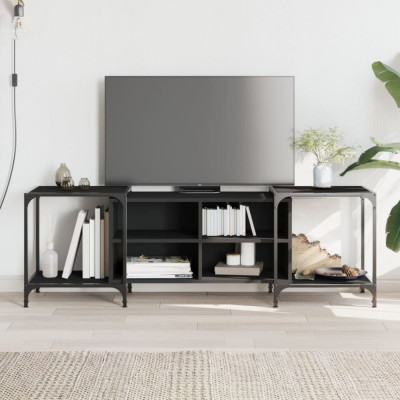 vidaXL Comodă TV, negru, 153x37x50 cm, lemn compozit foto