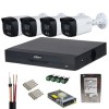 Sistem supraveghere Dahua 4 camere Full-Color 5MP, lentila 3.6mm, lumina alba 40m, microfon, DVR 4K Penta-brid, WizSense, 8 canale IP, HDD 1TB, acceso