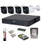 Sistem supraveghere Dahua 4 camere Full-Color 5MP, lentila 3.6mm, lumina alba 40m, microfon, DVR 4K Penta-brid, WizSense, 8 canale IP, HDD 1TB, acceso