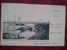 C.P.circ.-Vaporul Printul Ferdinand de Romania,stamp vas Sulina-Tulcea F.F.RARA foto