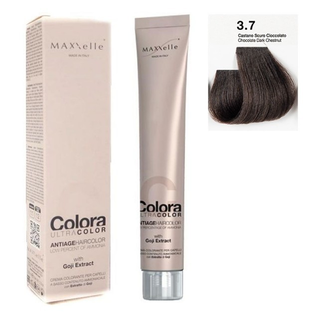 Saten Inchis Ciocolatiu 3.7 Vopsea Colora MaXXelle cu extract de Goji 100 ML