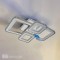 Lustra LED cu telecomanda si cristal BLAKELY RGB 154W, 4 Patrate, lumina Rece/Calda/Neutra, Dimabila, Alb ModernLight Concept