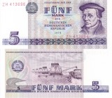 GERMANIA (DDR) 5 Mark 1975, Bancnota UNC, Europa, Numismatica