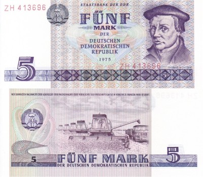 GERMANIA (DDR) 5 mark 1975 UNC!!! foto