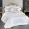 Set de Pat 6 Piese Super Lux , Bumbac Premium cu Broderie Manuala Aurie