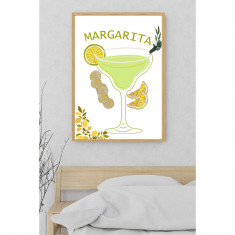 Tablou pentru bucatarie Margarita cocktail, A4, Rama Alba