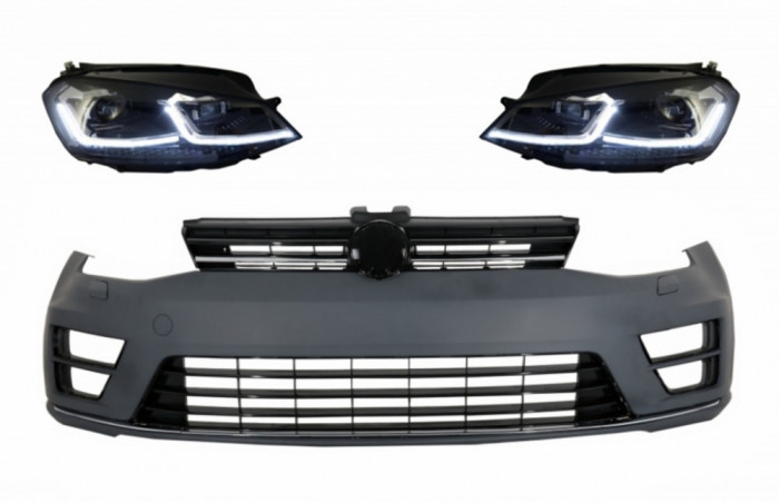 Bara Fata cu Faruri LED Semnal Dinamic VW Golf VII 7 (2013-2017) R-Line Look Performance AutoTuning