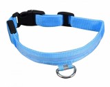 Zgarda cu iluminare LED pentru caini si pisici, marimea M 46-54 cm, albastru, Oem
