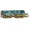 Set mobilier de gradina cu perne, 7 piese, lemn de pin tratat