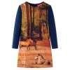 Rochie pentru copii cu mâneci lungi, bleumarin, 128, vidaXL