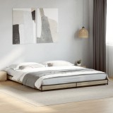 Cumpara ieftin Cadru de pat, stejar sonoma, 200x200cm, lemn prelucrat și metal