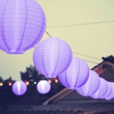 Decoratiune Lampion Iluminat LED pe Baterii pentru Terasa sau Gradina, Culoare Violet, Diametru 20cm, Hessa